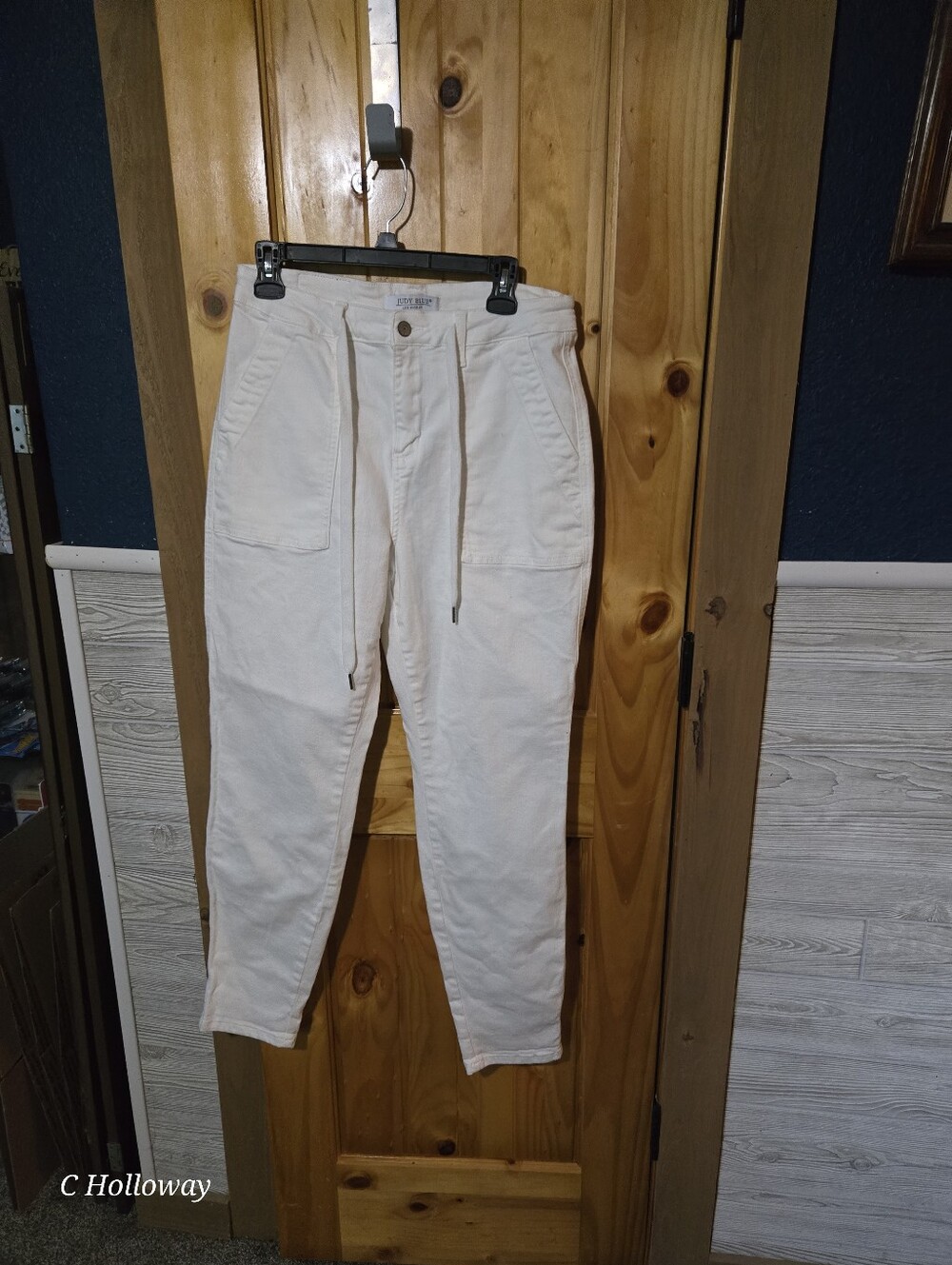 Judy Blue Women High Waist White Pants Size 9/29 Cuff Joggers JB88812